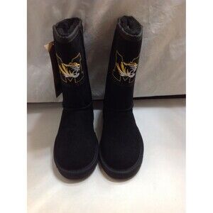Women's Roadies Gameday Boots Missouri Tigers Wool Lined Black Suede Size 5-New